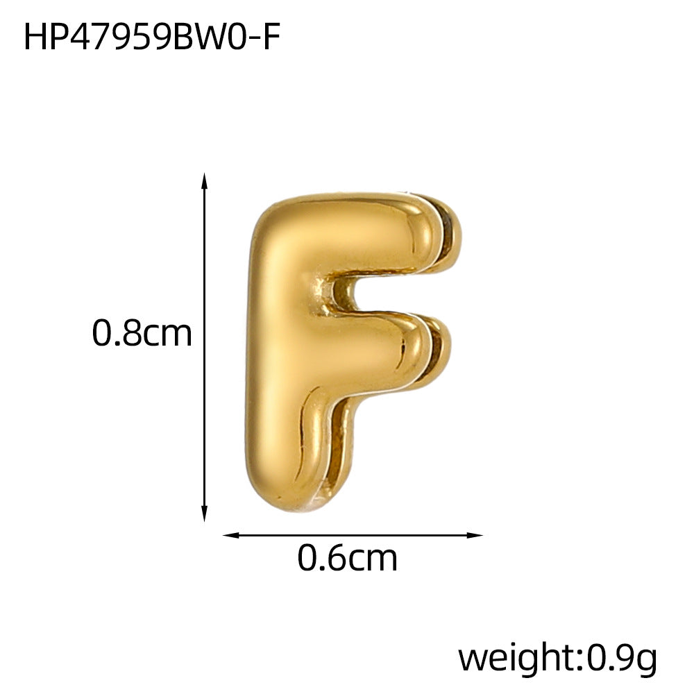 Wholesale Hollow small letters stainless steel plated 18K gold mini pendant