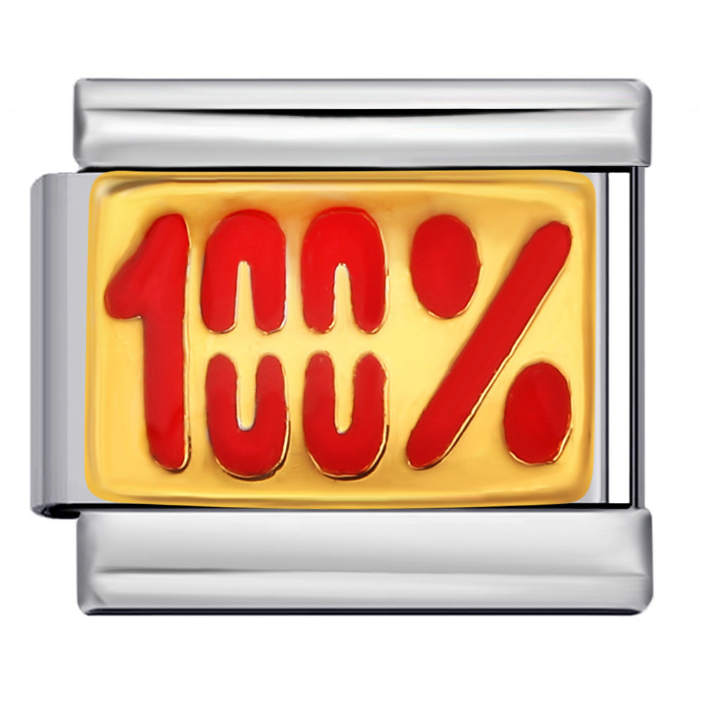 Wholesale Italian modular stainless steel welding dripping oil  DIY bracelet