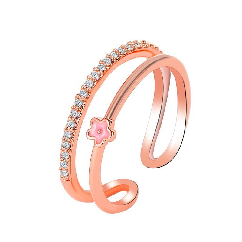 Wholesale  rose gold open  geometric index finger ring