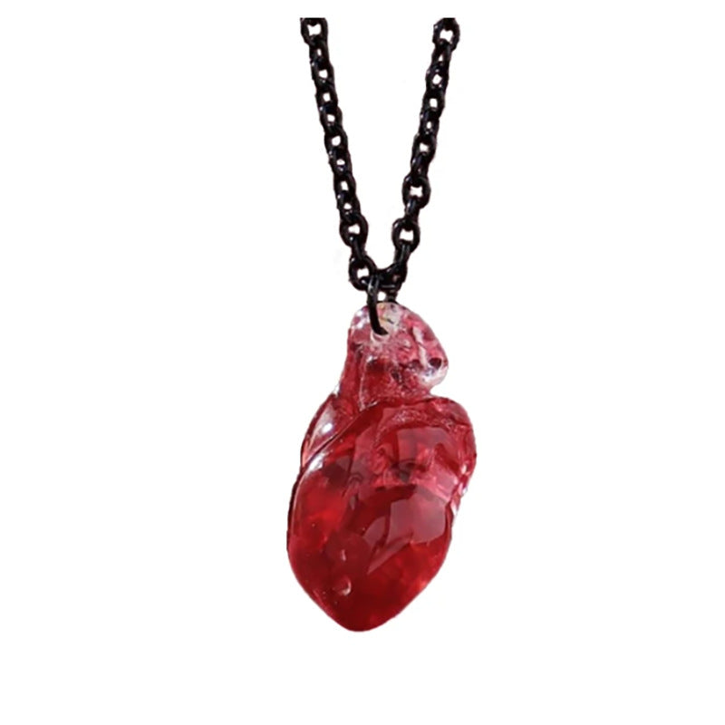 Wholesale  resin heart organ necklace creative necklace