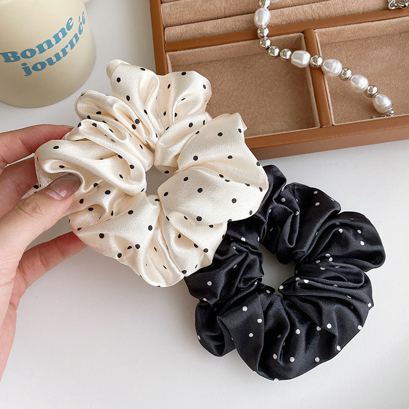 Wholesale satin dot large hair tie