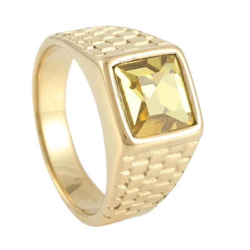 Wholesale Titanium Steel Multicolor Stone Rings