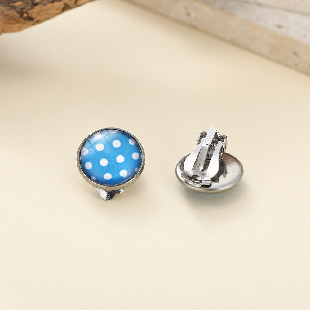 Wholesale Ladybug Polka Dot Cartoon Ear Clip Anime Earrings