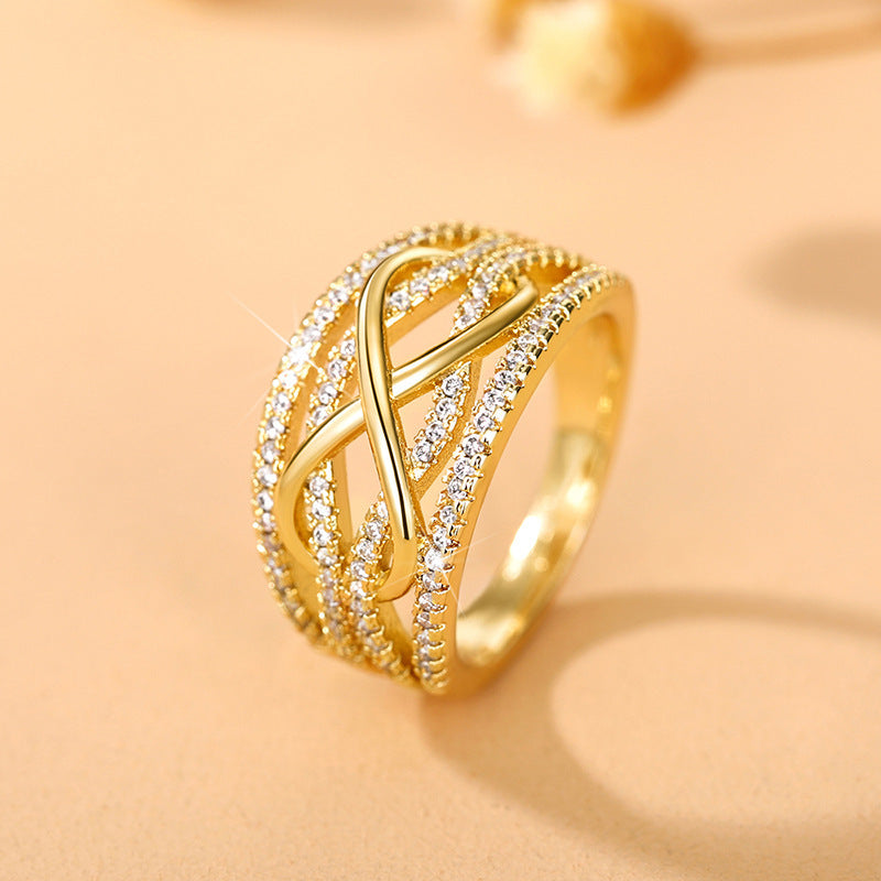 Wholesale Figure-8 Ring  Hollowed-Out 3D Design