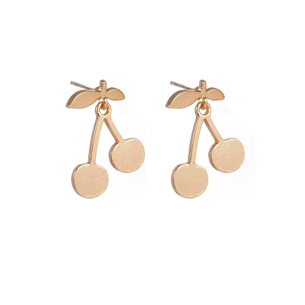 Wholesale Cute cherry heart stitching earrings