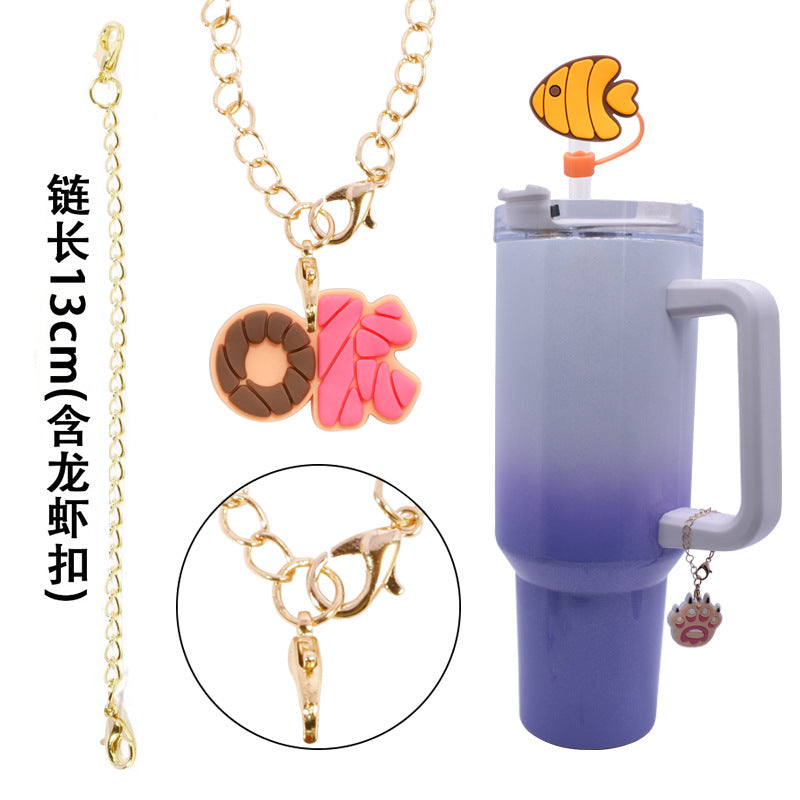 Wholesale Random 100pcs Bread Series Straw Cover 10MM Straw Tube Cap