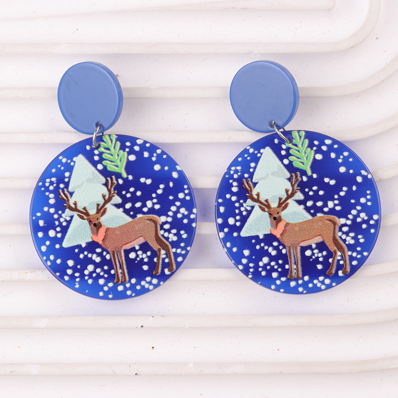 Wholesale Christmas  Elk Christmas Tree Snowman Acrylic Earrings