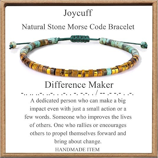 Wholesale Morse Code Tiger Eye Stone Bracelet Unisex Fashion Accessory Gift