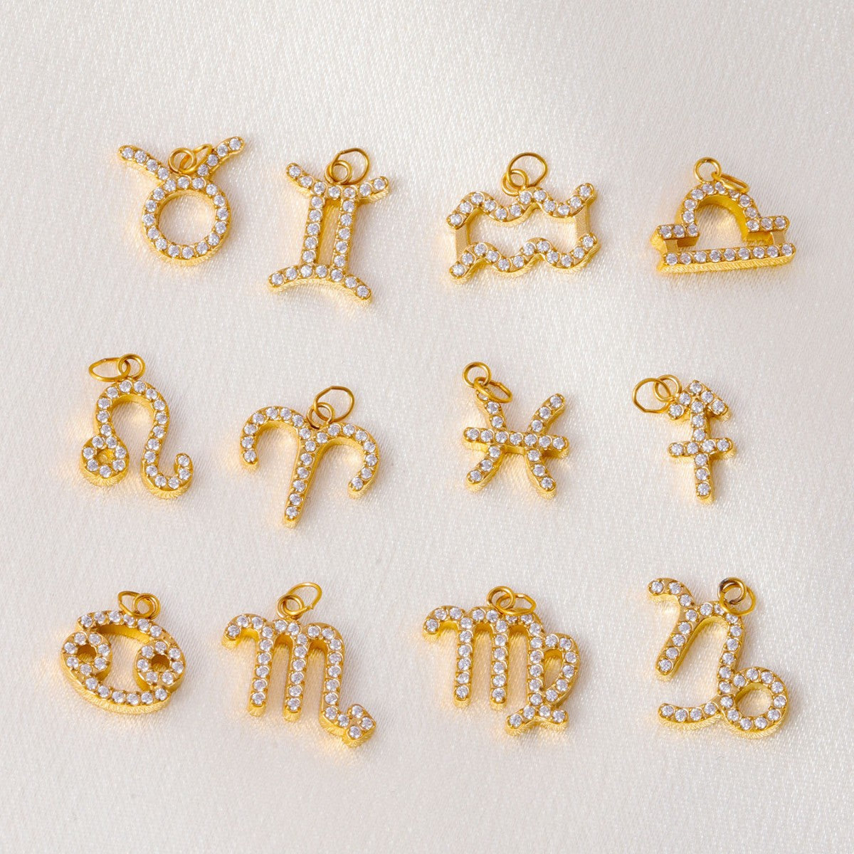 Wholesale Twelve Zodiac DIY stainless steel micro-inlaid diamond pendant