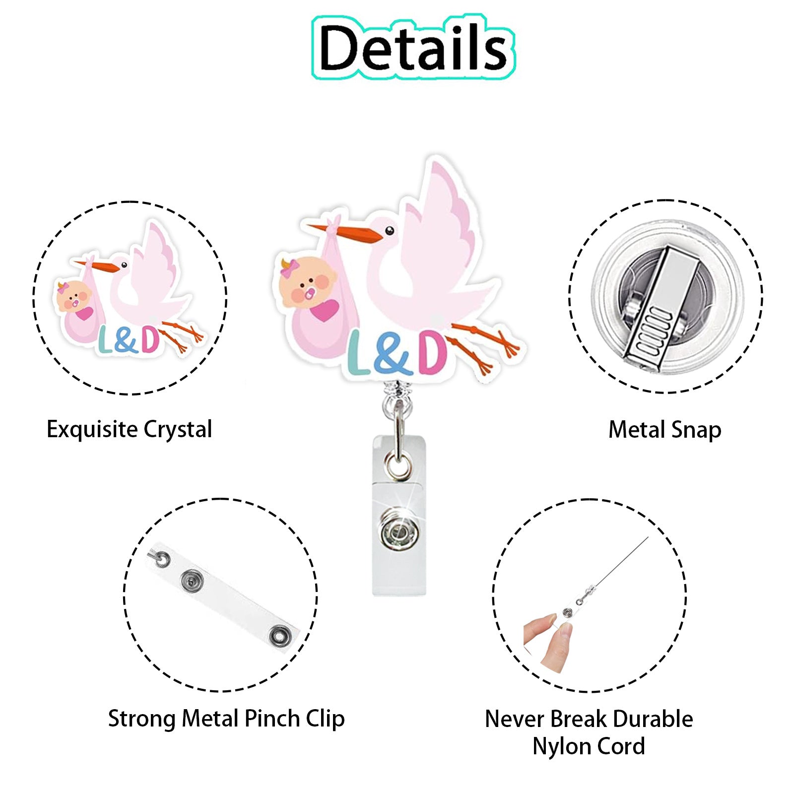 Wholesale Chic Baby Bottle Design Retractable Badge Reel ABS Rotating Clip Fashion Accessory