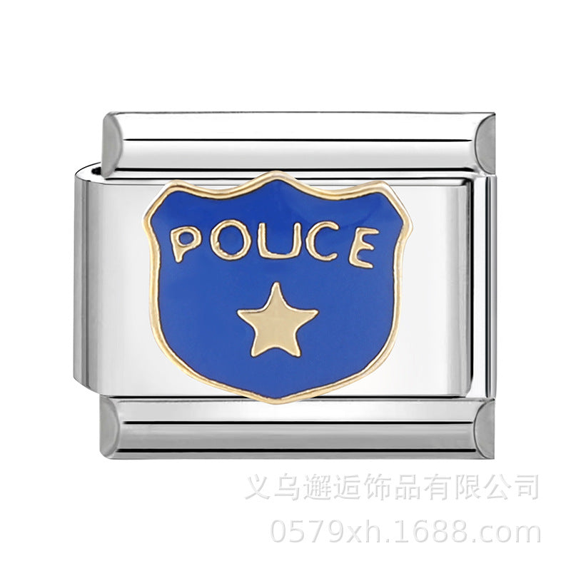 Wholesale  Italian Charm Bracelet 9mm DIY Splicing Removable Cartoon Food Stainless Steel Composable Bracelet