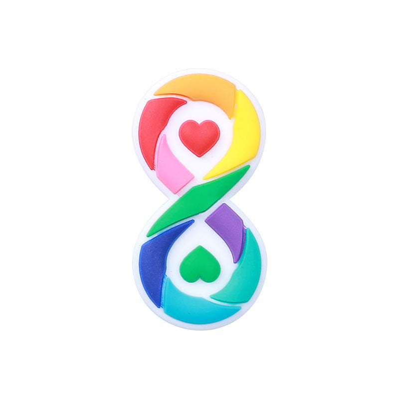 Wholesale 20pcs Rainbow Puzzle Silicone Focal Beads DIY Beaded Pen Accessories ACC-BDS-HeXing020