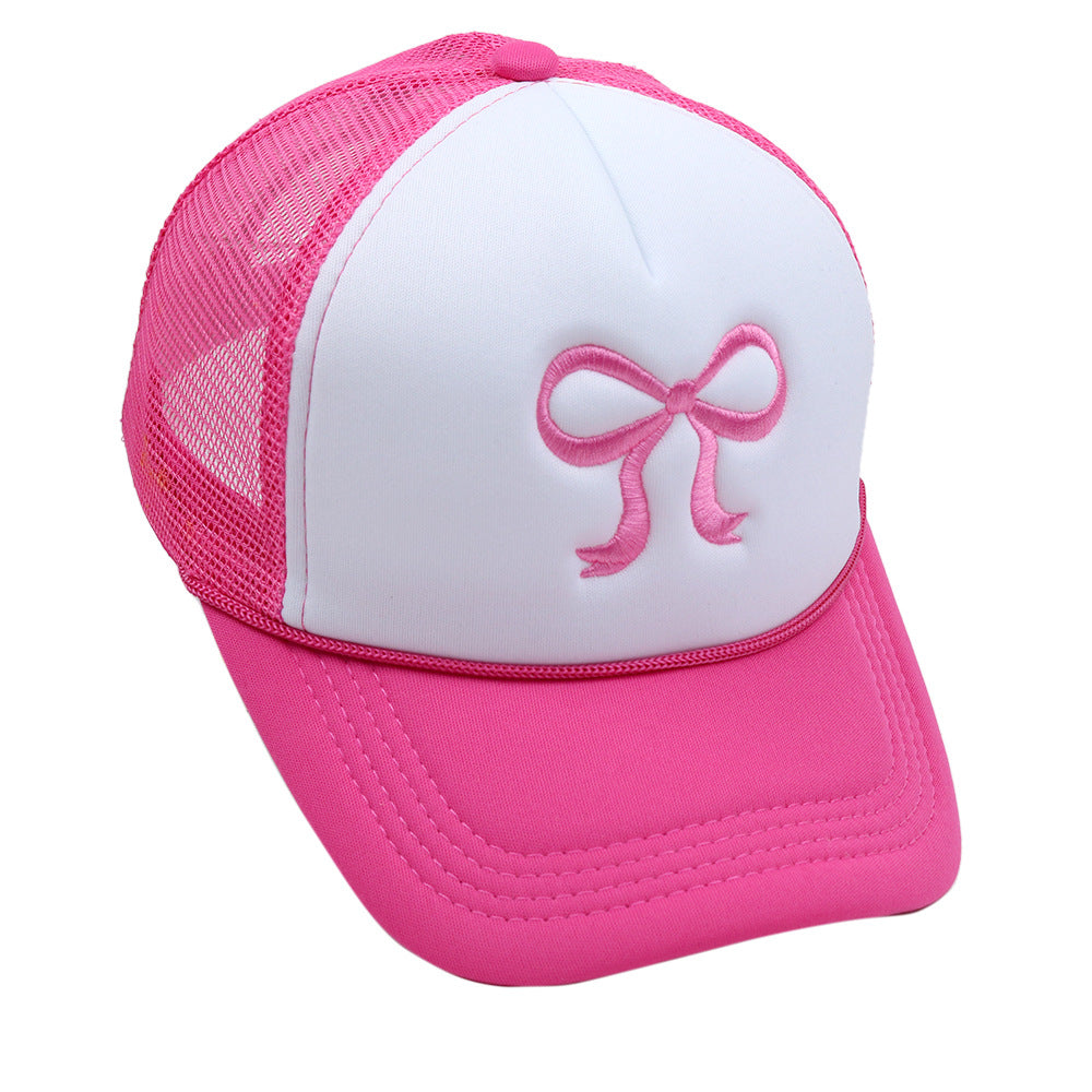 Wholesale Bow Embroidery Mesh Hat Baseball Cap ACC-HT-HaiPu018