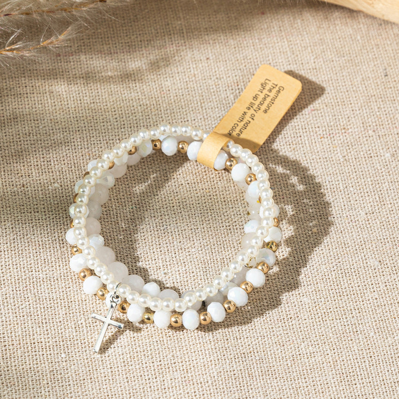 Wholesale Bohemian Color Stone  Multi-Layer Stacked Bracelet