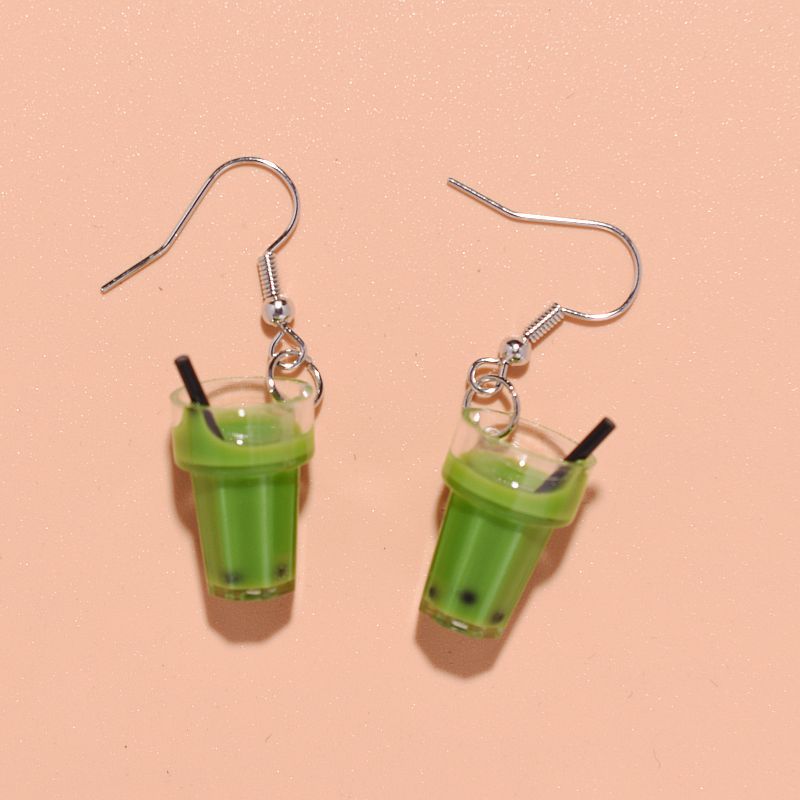 Wholesale Resin Pearl Milk Tea Earrings ACC-ES-Xunt001