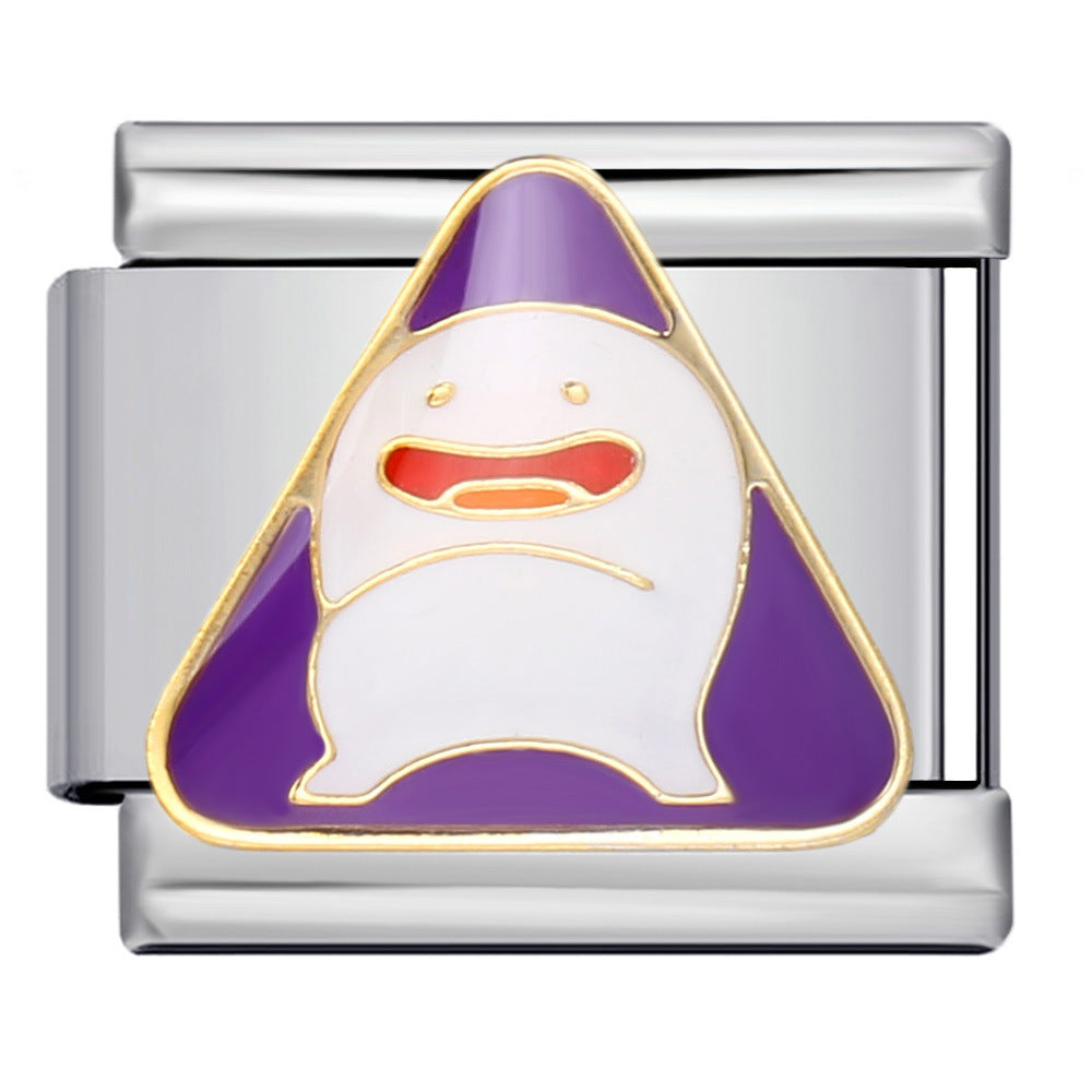 Wholesale Italian Charm Bracelet 9mm DIY Splicing Removable Purple Element Stainless Steel Composable Bracelet