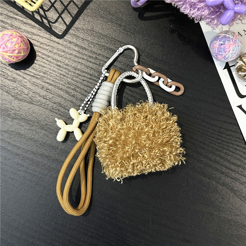 Wholesale Plush small bag lanyard keychain