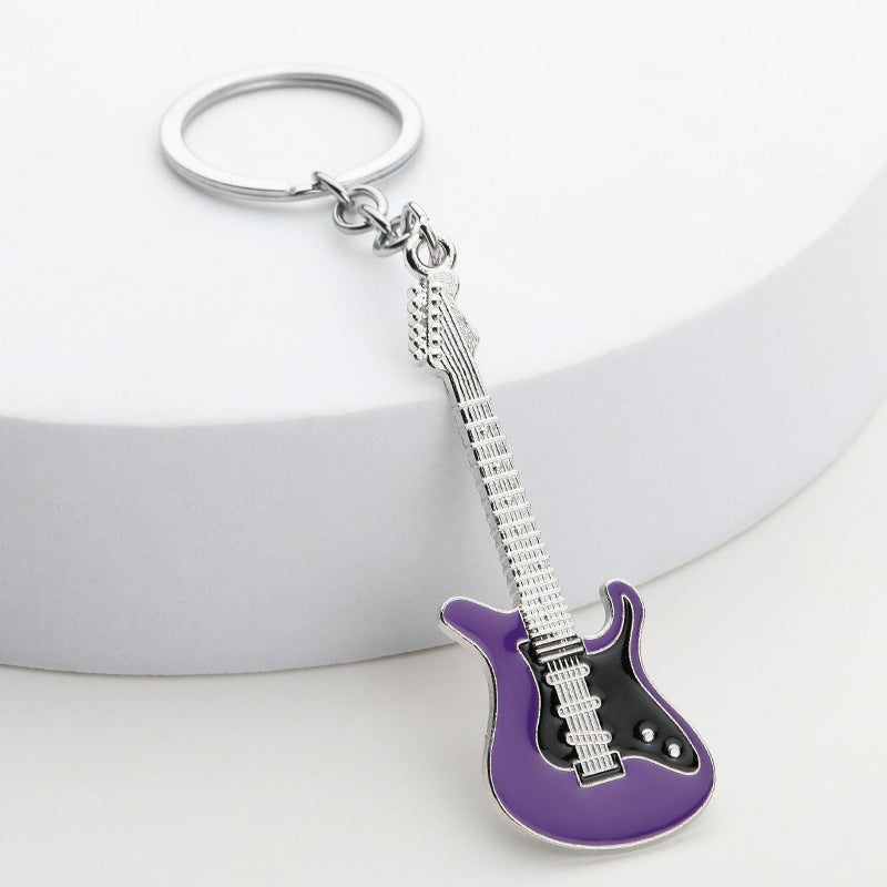 Wholesale Musical Instrument Metal Paint Guitar Keychains ACC-KC-YuJia015
