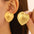 Wholesale Titanium steel pleated geometric  irregular round square lovely earrings