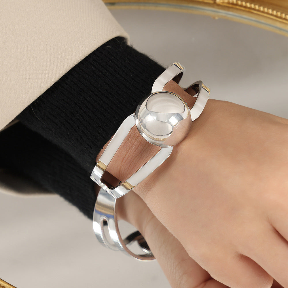 Wholesale  titanium steel plated 18K gold geometric shape bracelet