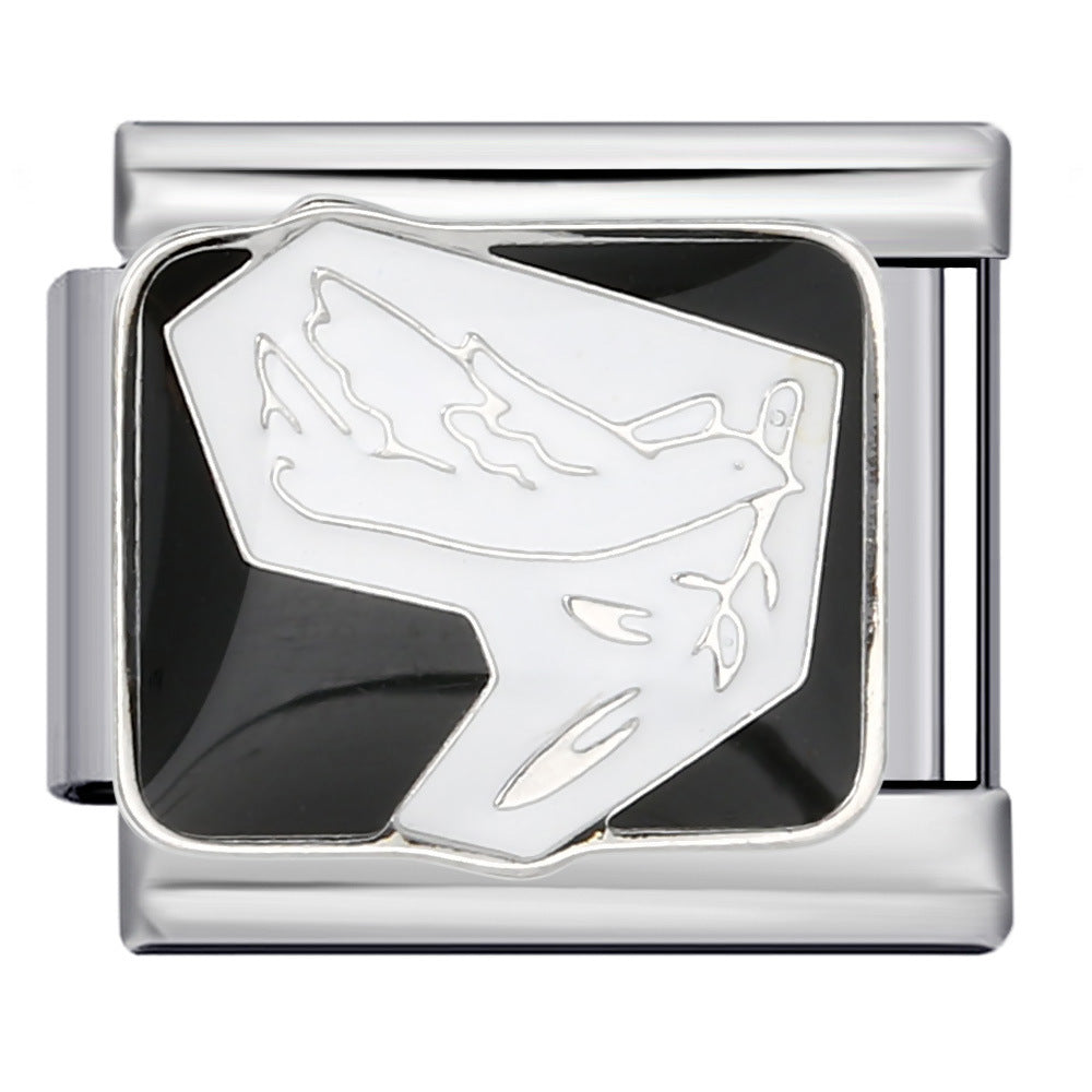 Wholesale Italian Charm Bracelet 9mm DIY Splicing Removable Peace Series Stainless Steel Composable Bracelet