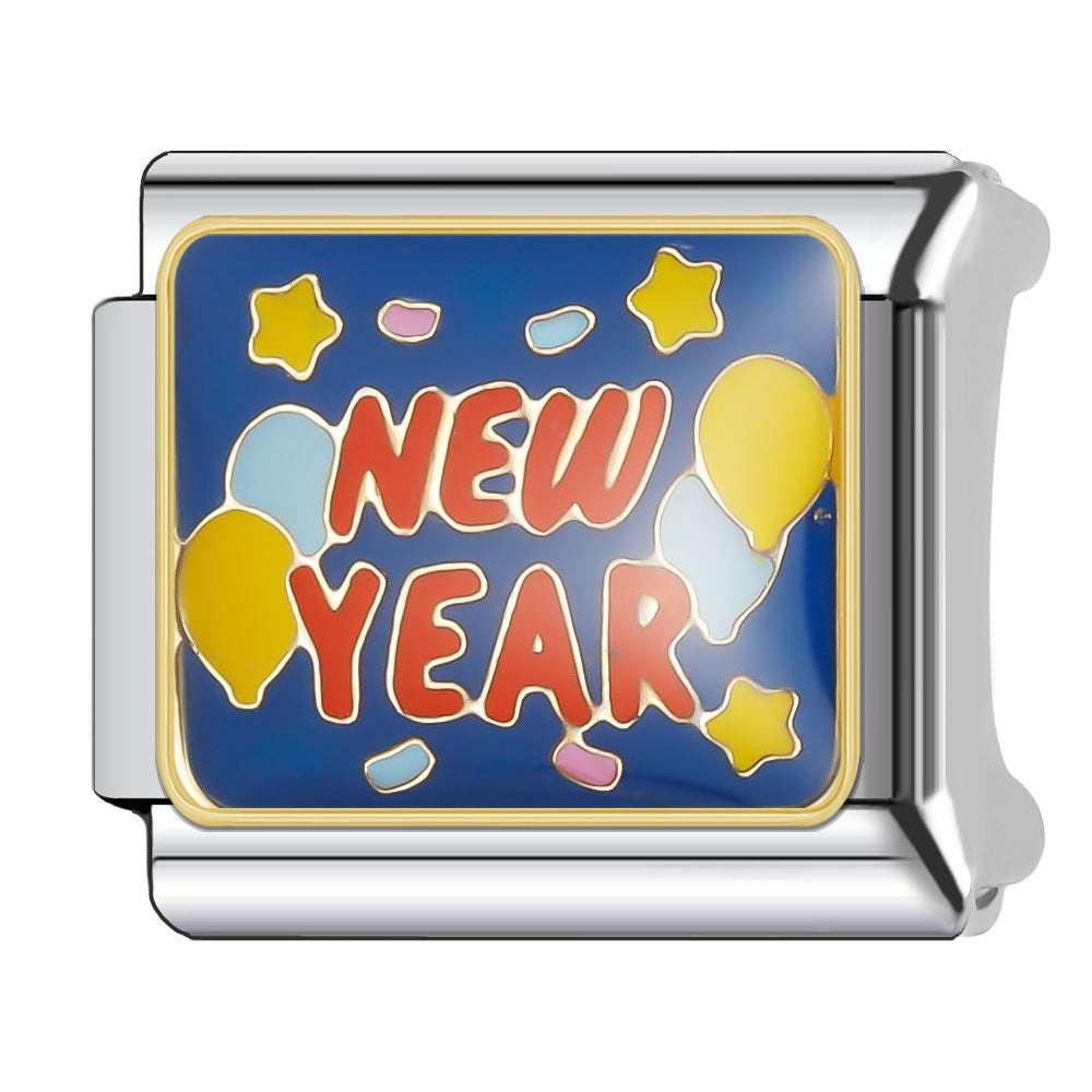 Wholesale Italian Charm Bracelet 9mm DIY Splicing Stainless Steel Goodnight Series Cartoon Composable Bracelet