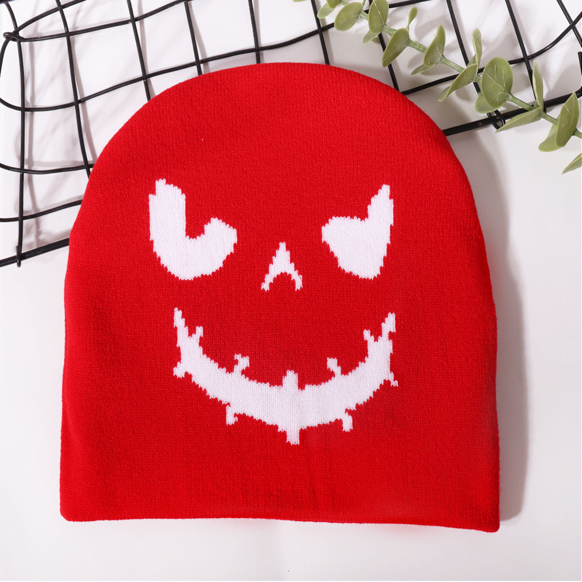 Wholesale Halloween Funny Pumpkin Jacquard Knitted Hat ACC-HT-Junl008