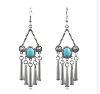 Wholesale Ethnic Peacock Leaf Baroque Earrings Alloy Fashion Jewelry Accessory Party Gift