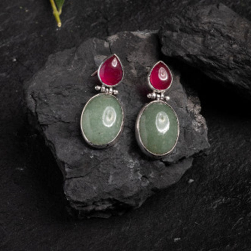 Wholesale  cute red and green moonstone earrings