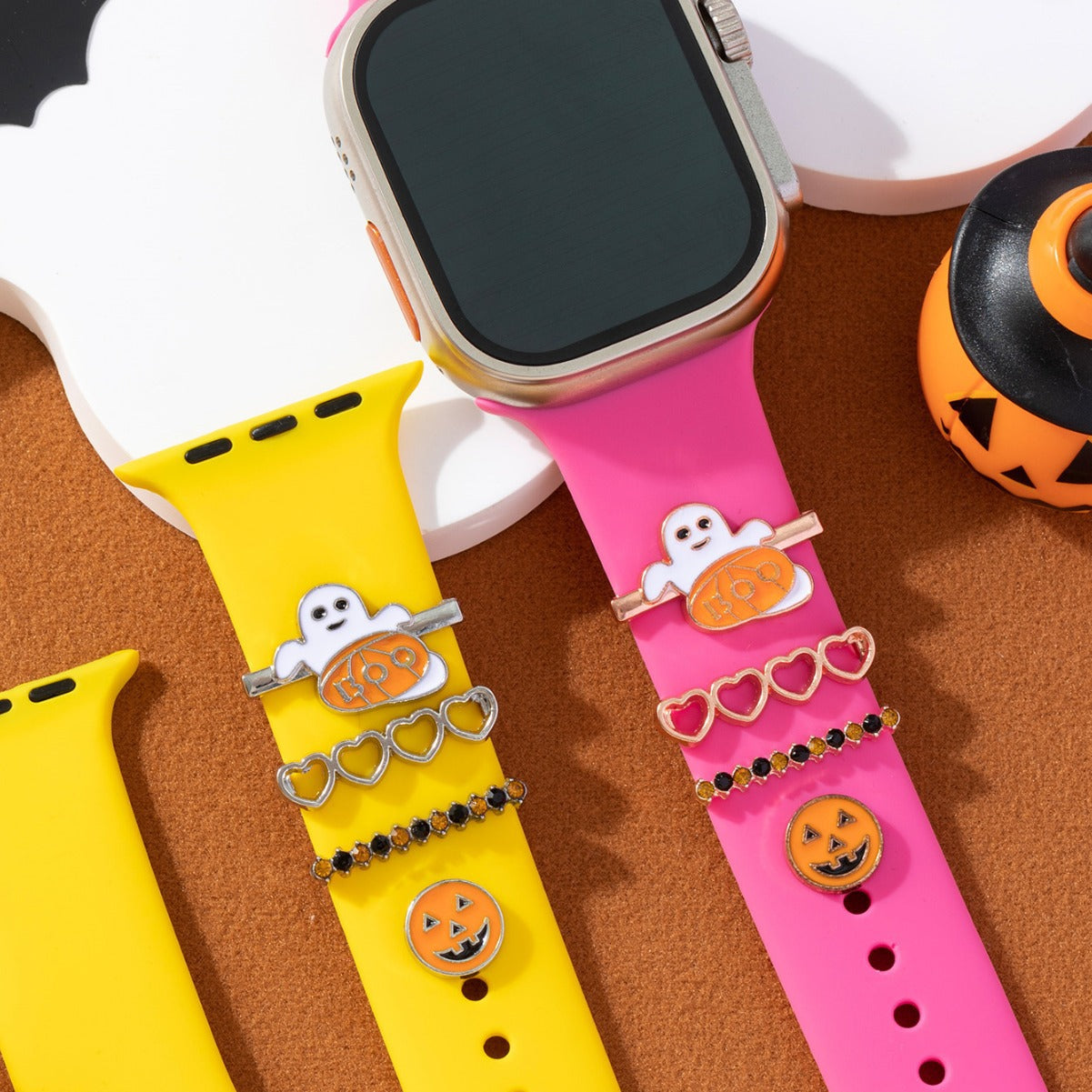 Wholesale New  Ghost Accessories Oil-Drip Cartoon Pumpkin Silicone Strap for Apple Watch,  Available for Dropshipping
