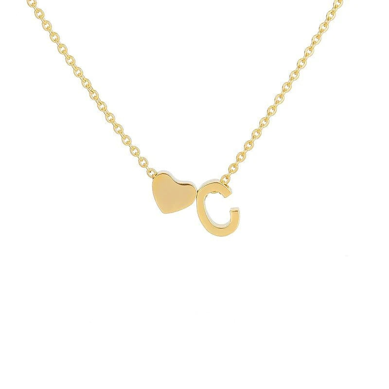 Wholesale Trendy Heart Letter Love Necklace Titanium Steel Gold Inlaid Fashion Jewelry Accessory