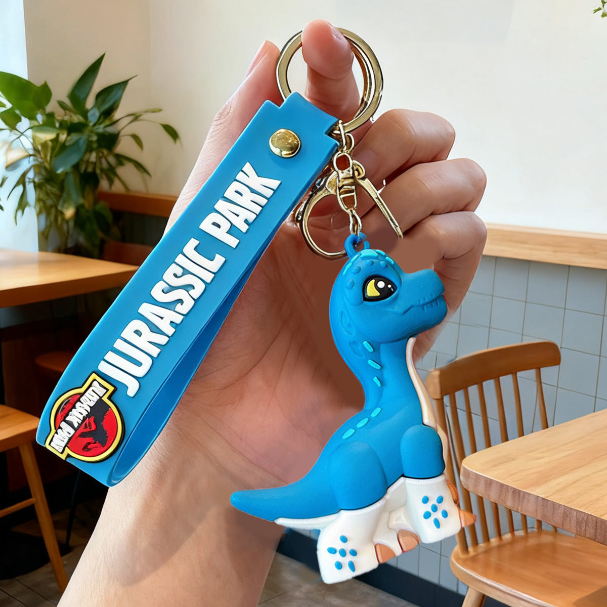 Commercio all'ingrosso dinosauro giurassico portachiavi ciondolo cartoon anime Tyrannosaurus Rex Triceratops