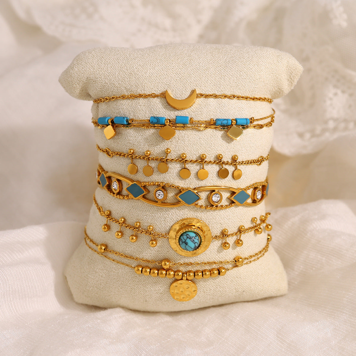 Wholesale  Geometric Round Chain Bracelet