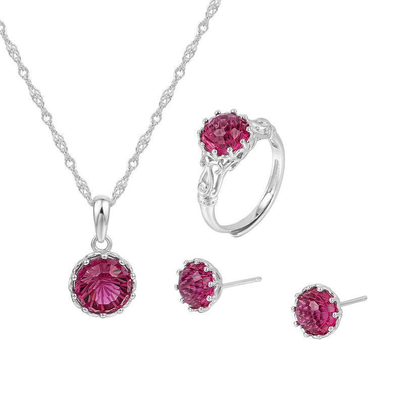 Wholesale  S925 Silver Color Gem Fashion Set Creative Design Firework Zircon Jewelry