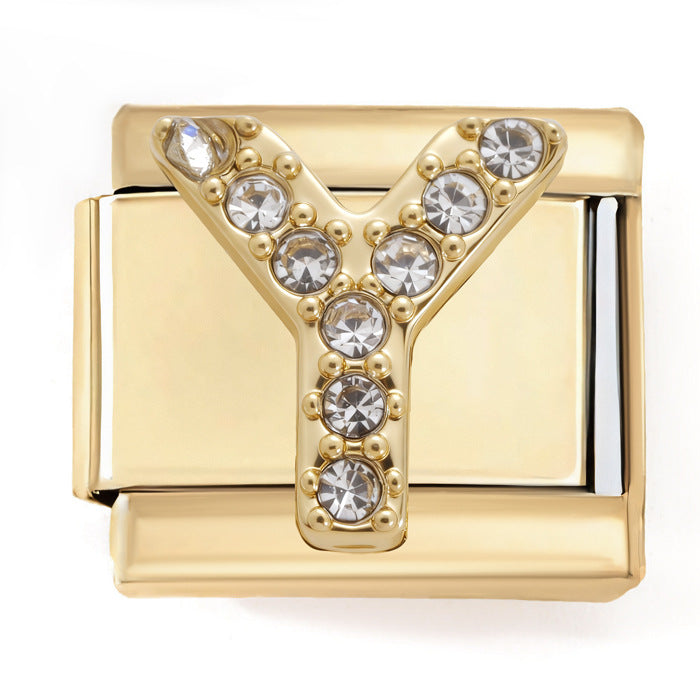 Wholesale 2PCS 9mm Italian Charm Starter Bracelets DIY Letters Stainless Steel Composable Bracelet