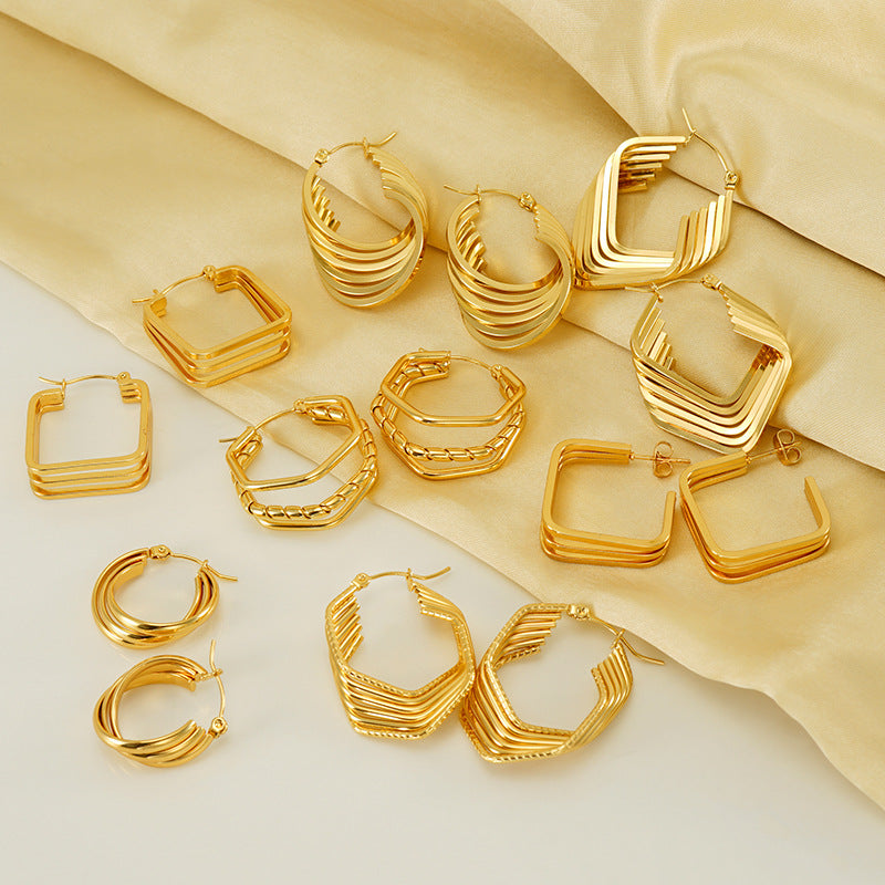 Wholesale Stainless steel geometric earrings