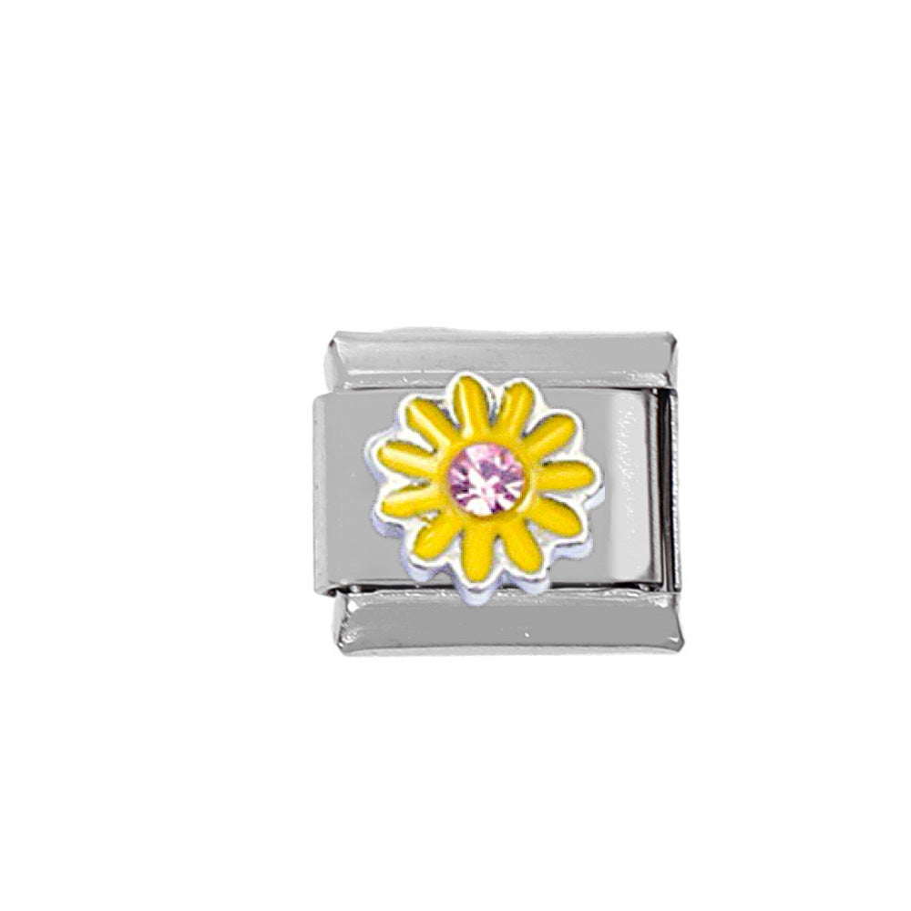 Wholesale Stainless Steel Flower Charms With Enamel Drop Design For DIY Jewelry Making Craft Supply