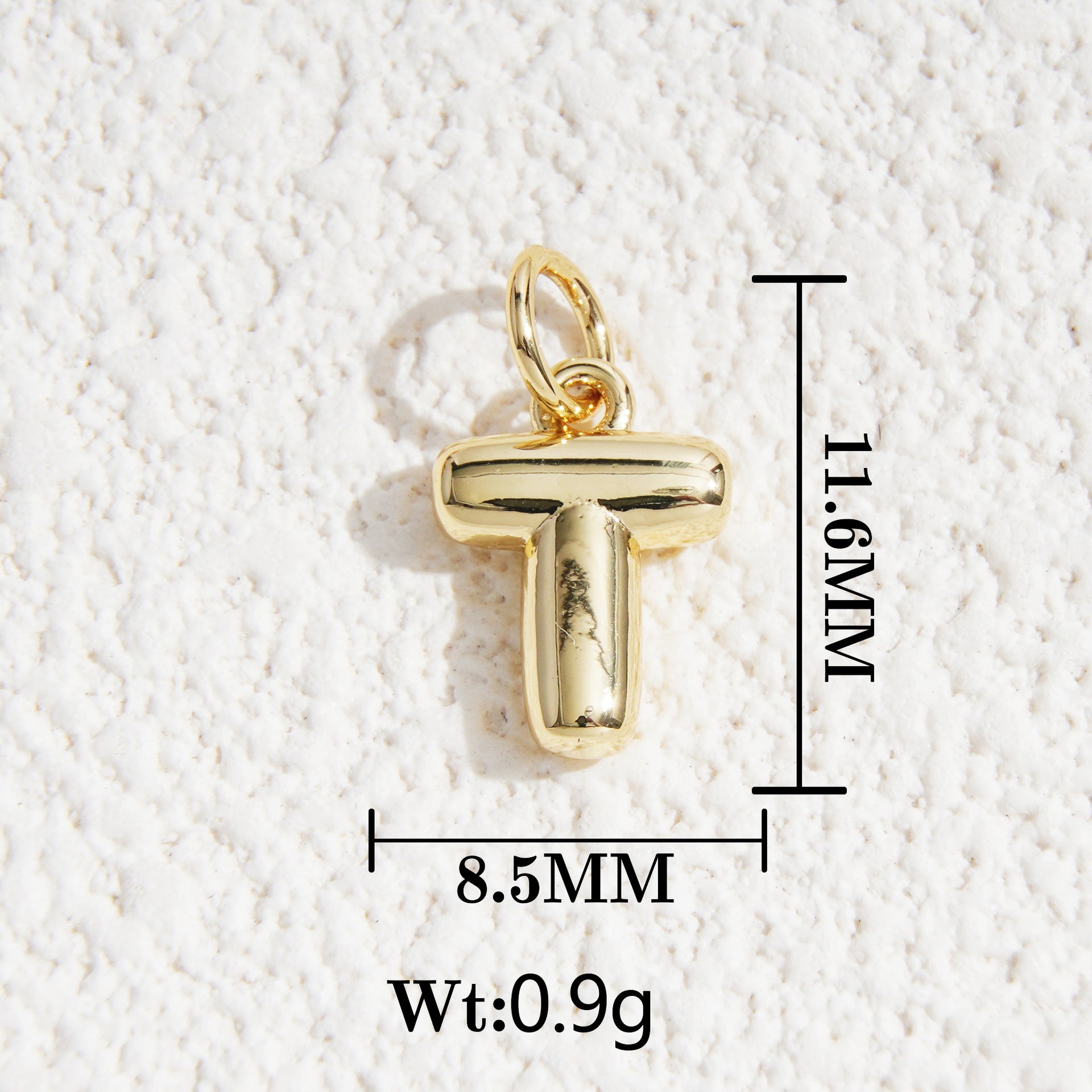 Wholesale5pcs DIY Copper Jewelry Charms— Gold-Tone Letter Series