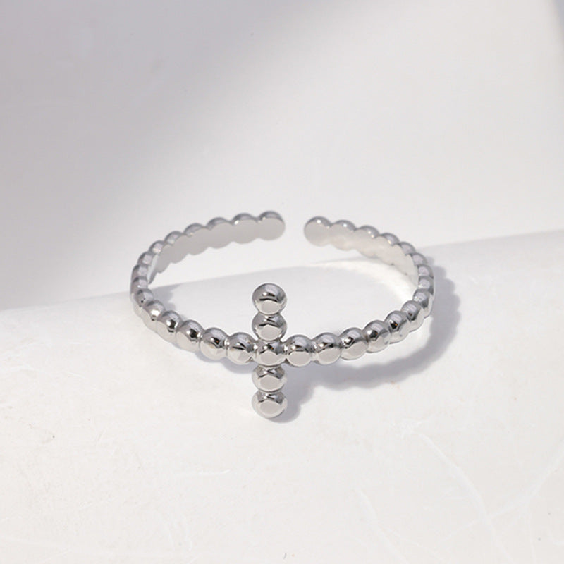 Wholesale Leaf Heart Shape Open Stainless Steel Rings ACC-RS-Manguo005