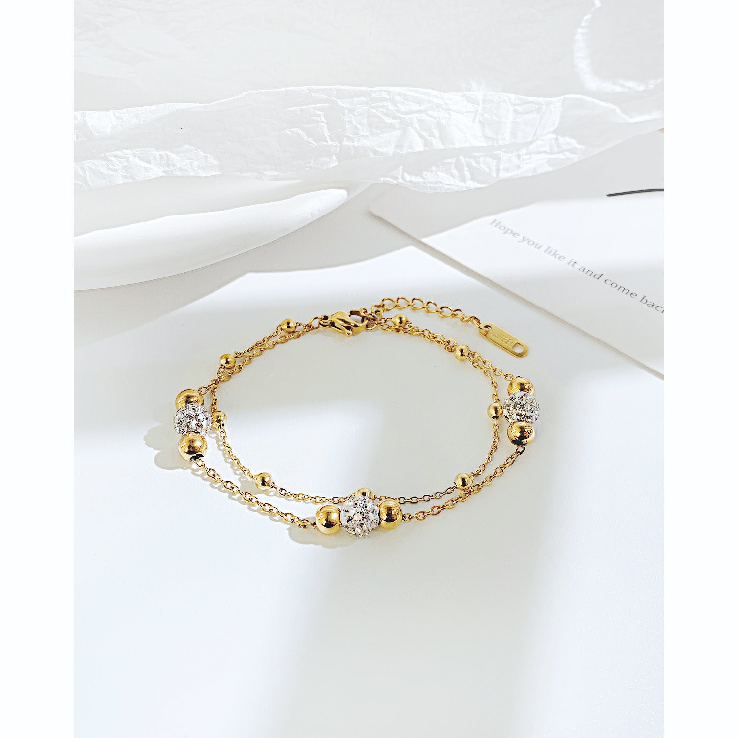 Wholesale Double Layer Fold Wear Stainless Steel Bracelet
