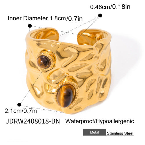 Wholesale Stainless Steel Tiger Eye Stone Ring