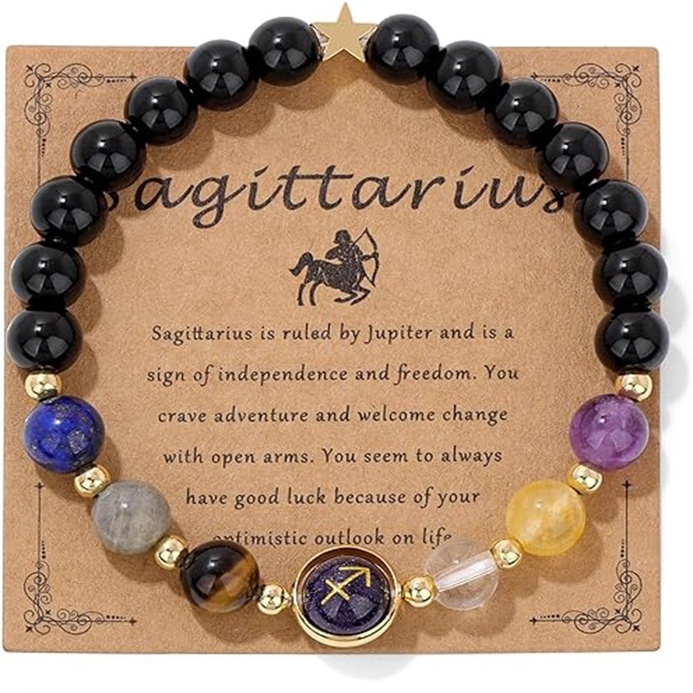 Wholesale Natural stone zodiac beaded bracelet