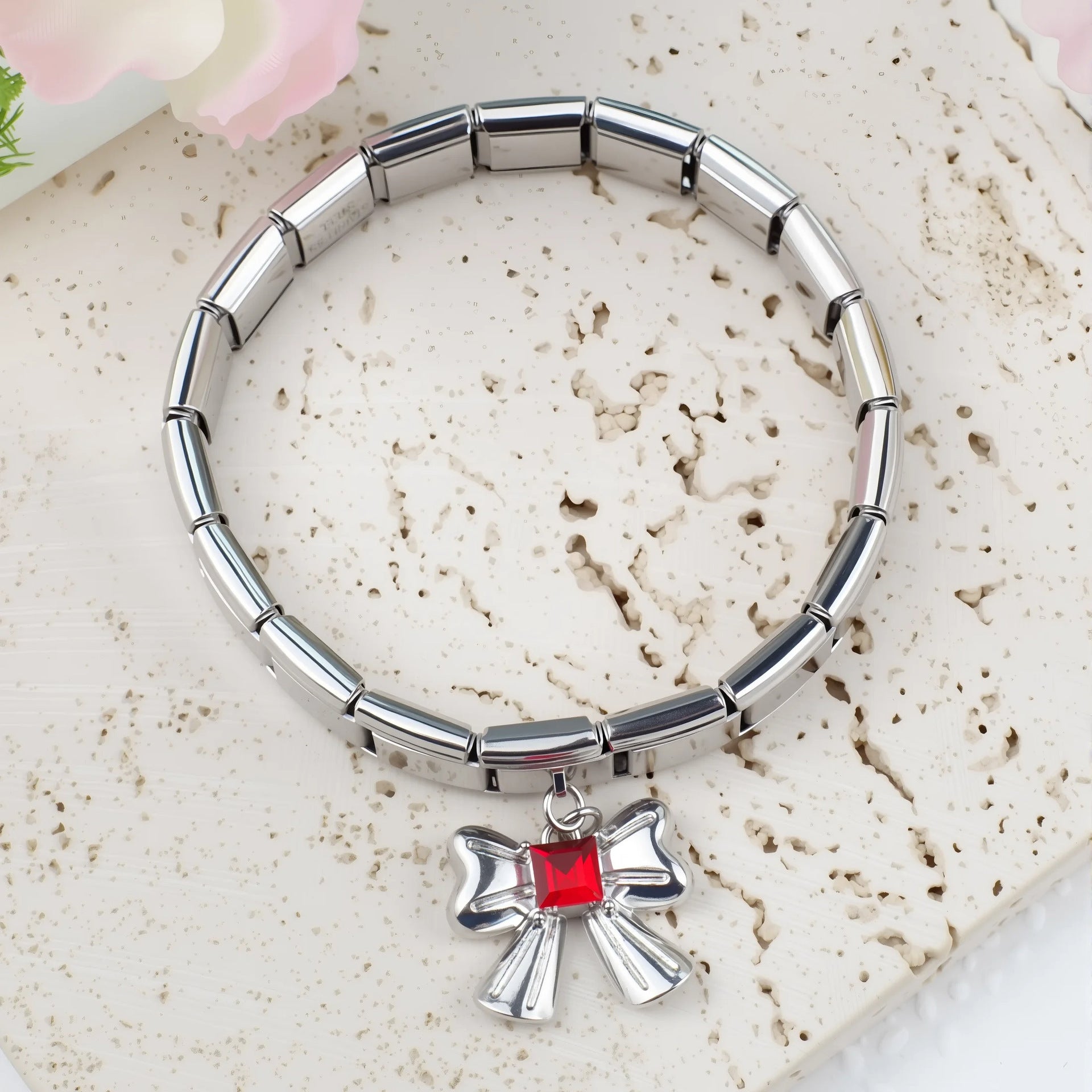 Wholesale 5pcs/pack Makeup &  Accessories Enamel Italian Charms Single Section Creative Stainless Steel Composable Bracelet