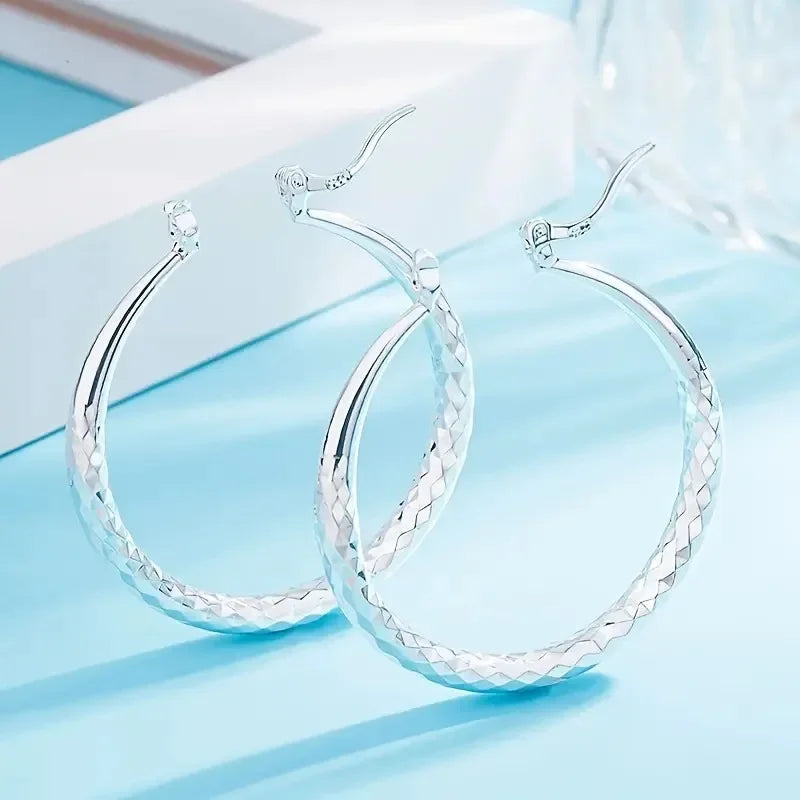 Wholesale  Hoop Earrings Copper Silver Plated Jewelry