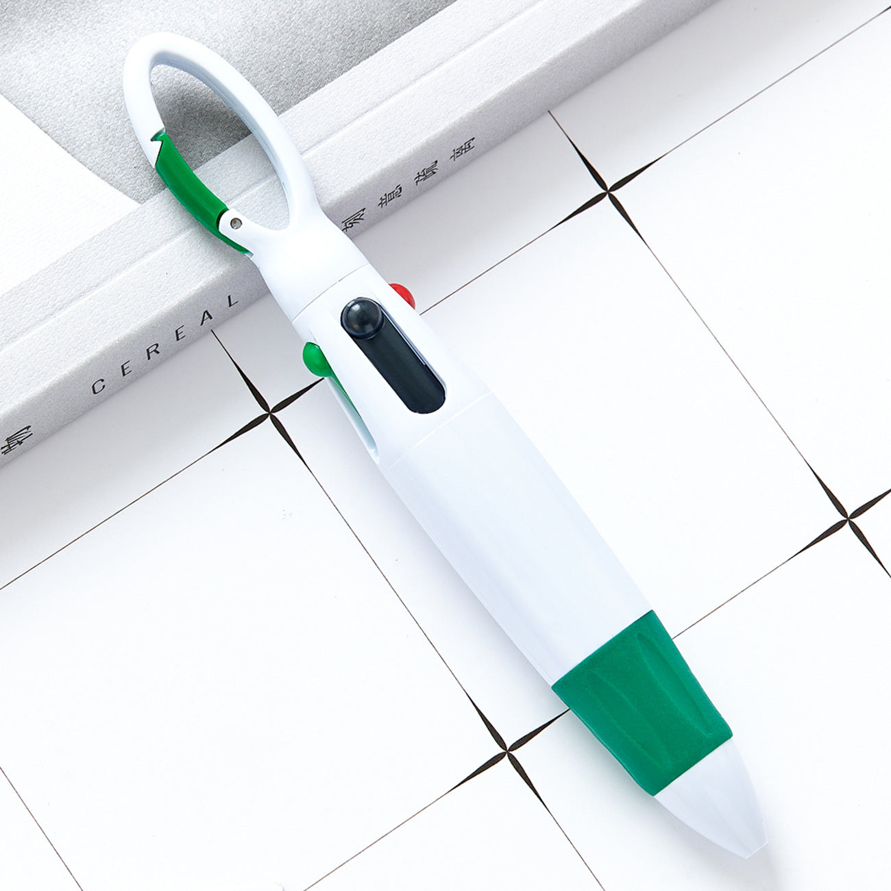 Wholesale Carabiner Four Color Jumping Plastic Ballpoint Pen Pocket Pen ACC-PN-HuaHao013
