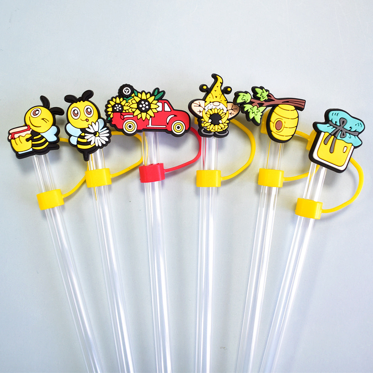 Wholesale Random 100pcs Straw Tube Cap Cartoon Bee Series Straw Cover ACC-SCR-RYY058