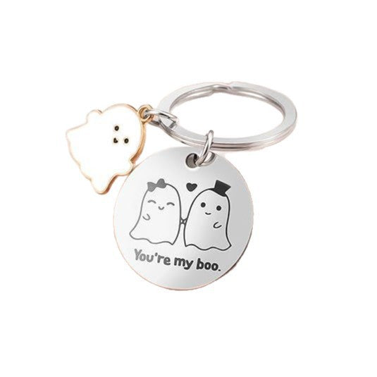 Wholesale Cute Stainless Steel Ghost Pumpkin Keychain  Party Gift Fashion Accessory For Resale