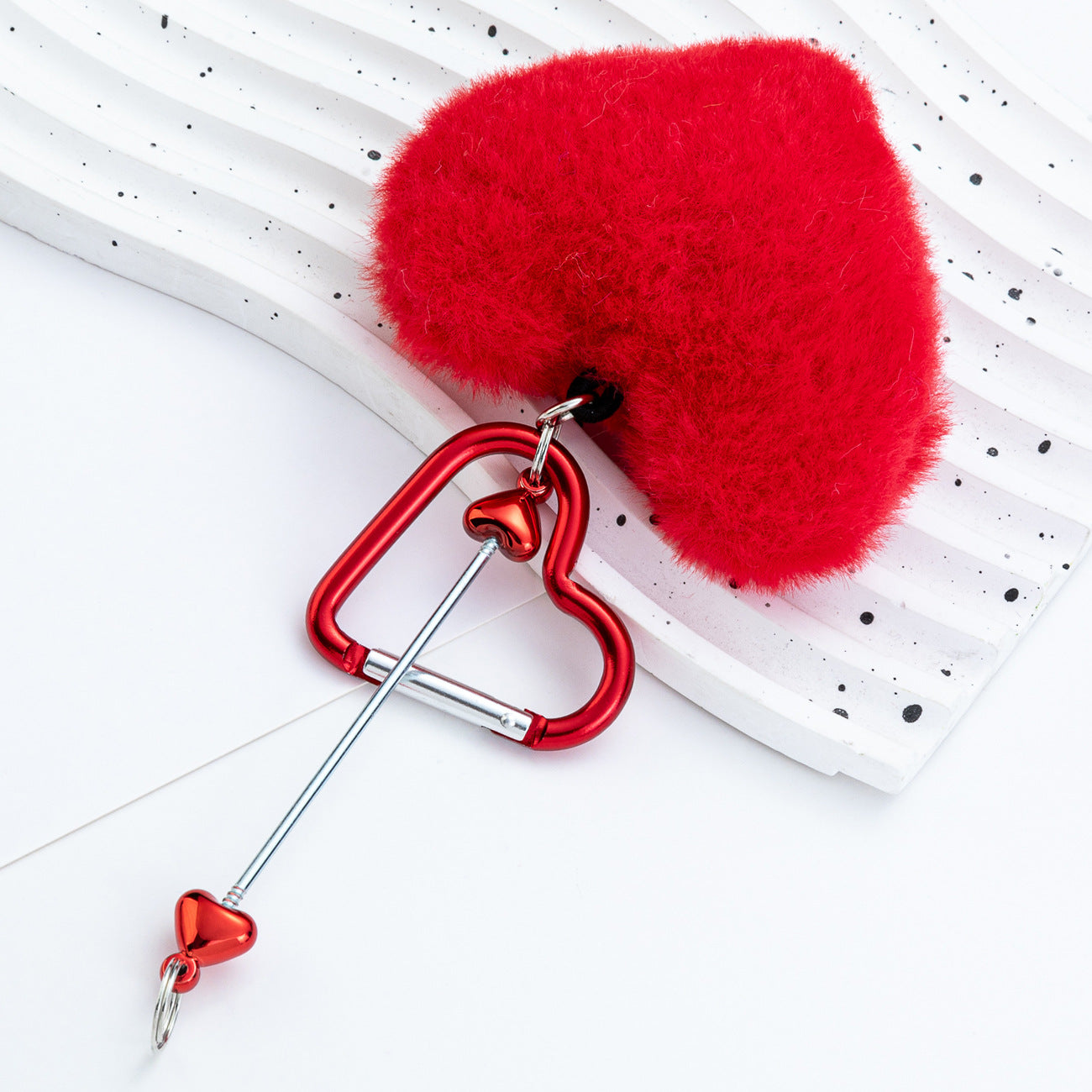 Wholesale Heart Carabiner Plush Pendant Keychains