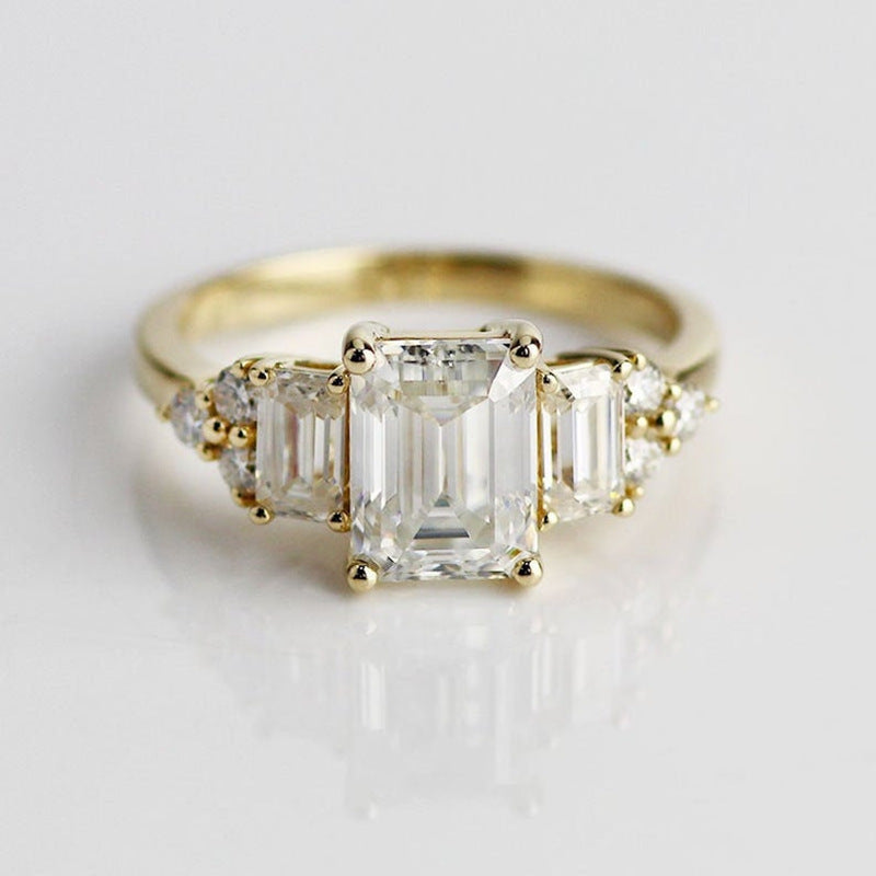 Wholesale White Crystal Zircon Temperament Ring Copper ACC-RS-ChenRui005