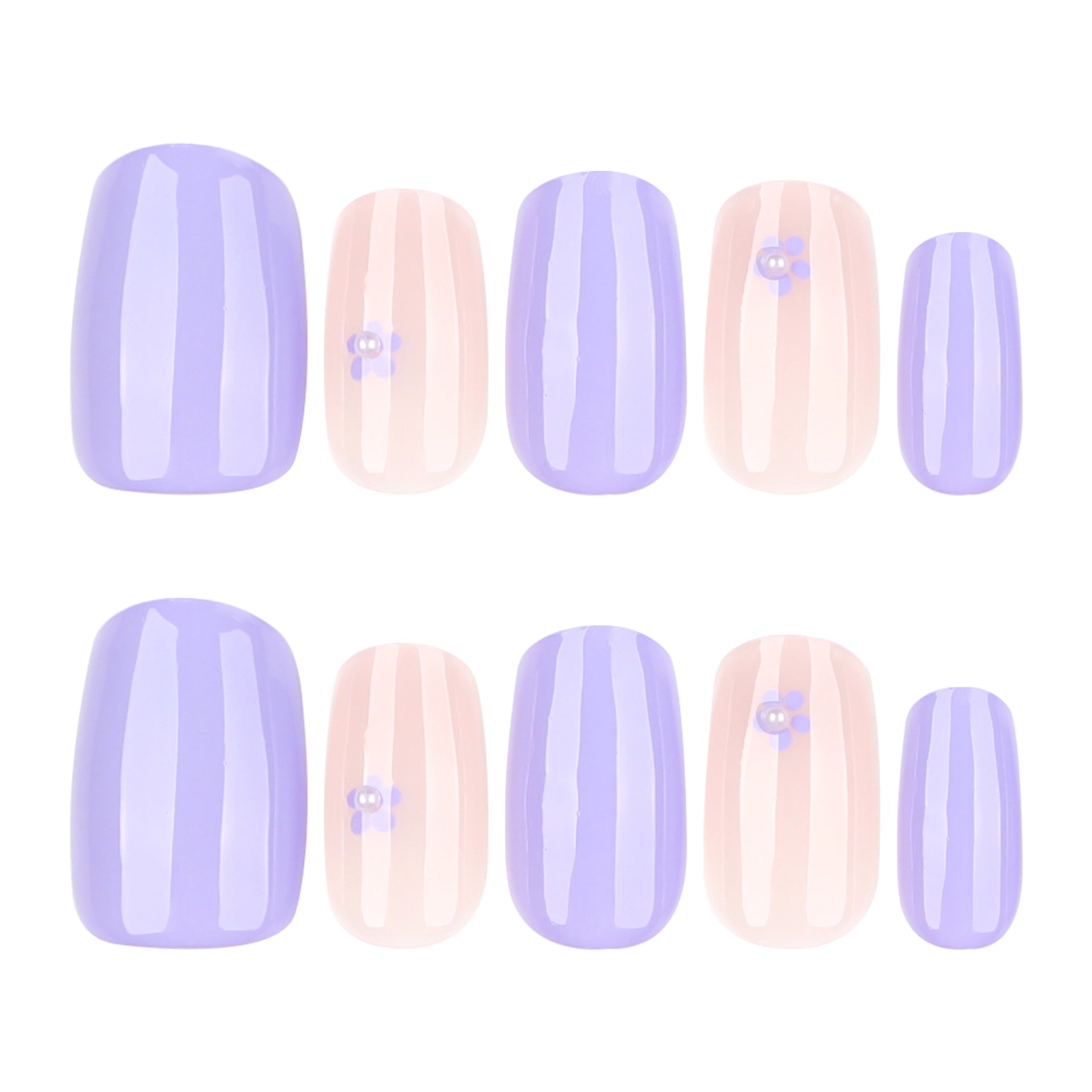Wholesale 24 Pieces/box Pure Purple Nails Kits Nail Stickers